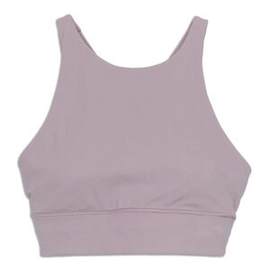 Lululemon x Soulcycle Energy High-Neck Longline Tough Bra Lavender Light Grey
